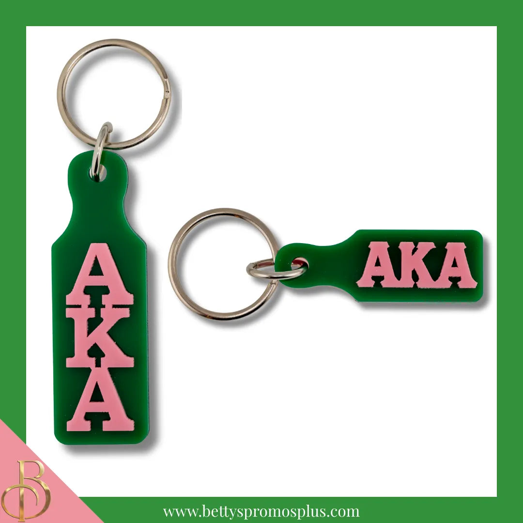 Alpha Kappa Alpha AKA Paddle Acrylic Keychain-Alpha Kappa Alpha Paraphernalia-Alpha Kappa Alpha Keychain-Betty's Promos Plus