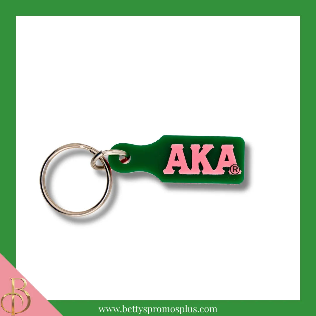 Alpha Kappa Alpha AKA Paddle Acrylic Keychain-Green-Horizontal-Alpha Kappa Alpha Paraphernalia-Alpha Kappa Alpha Keychain-Betty's Promos Plus
