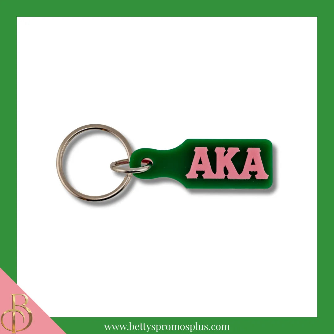 Alpha Kappa Alpha AKA Paddle Acrylic Keychain-Green-Horizontal-Alpha Kappa Alpha Paraphernalia-Alpha Kappa Alpha Keychain-Betty's Promos Plus