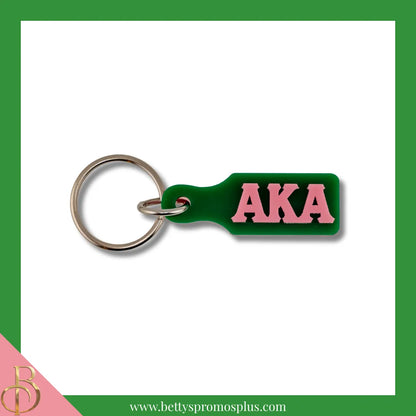 Alpha Kappa Alpha AKA Paddle Acrylic Keychain-Green-Horizontal-Alpha Kappa Alpha Paraphernalia-Alpha Kappa Alpha Keychain-Betty's Promos Plus
