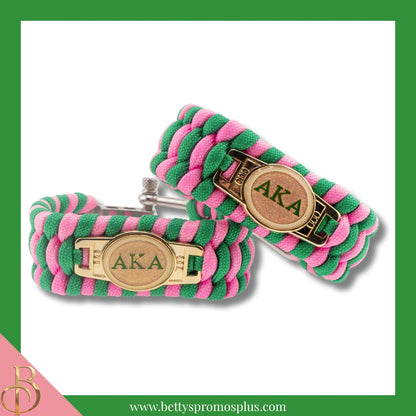 Alpha Kappa Alpha AKA Paracord Survival Bracelet-Green-Alpha Kappa Alpha Paraphernalia-Alpha Kappa Alpha Bracelet-Betty's Promos Plus