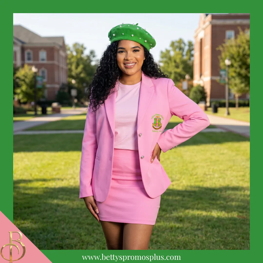 Alpha Kappa Alpha AKA Pearl Beret Wool Tam-Alpha Kappa Alpha Paraphernalia-Alpha Kappa Alpha Hats-Betty's Promos Plus