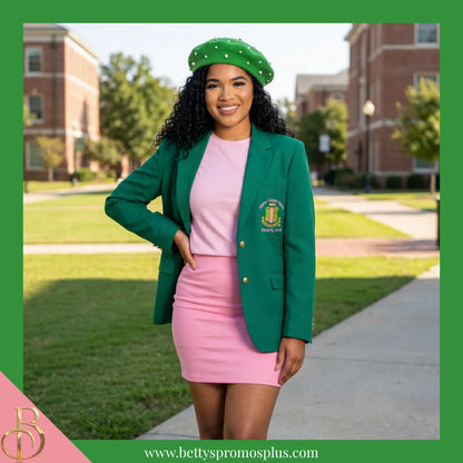 Alpha Kappa Alpha AKA Pearl Beret Wool Tam-Alpha Kappa Alpha Paraphernalia-Alpha Kappa Alpha Hats-Betty's Promos Plus