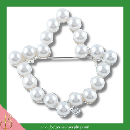 Alpha Kappa Alpha AKA Pearl Ivy-Shaped Rhinestone Pin-Silver-Alpha Kappa Alpha Paraphernalia-Alpha Kappa Alpha Rhinestone Pin-Betty's Promos Plus