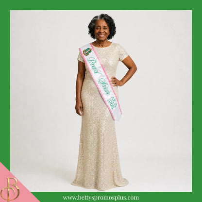 Alpha Kappa Alpha AKA Pearl Soror Sash-Alpha Kappa Alpha Paraphernalia-Alpha Kappa Alpha Sash-Betty's Promos Plus