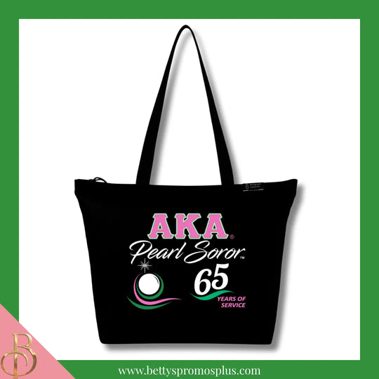 Alpha Kappa Alpha AKA Pearl Soror Screen Printed Tote Bag-Alpha Kappa Alpha Paraphernalia-Alpha Kappa Alpha Tote Bags-Betty's Promos Plus