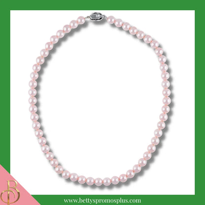 Alpha Kappa Alpha AKA Pink Pearl Necklace with "My Pearls" Jewelry Box-Pink-Alpha Kappa Alpha Paraphernalia-Alpha Kappa Alpha Necklace-Betty's Promos Plus