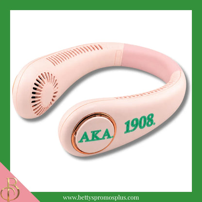 Alpha Kappa Alpha AKA Portable Bladeless Rechargeable Hands-Free Neck Fan-Alpha Kappa Alpha Paraphernalia-Alpha Kappa Alpha Fan-Betty's Promos Plus