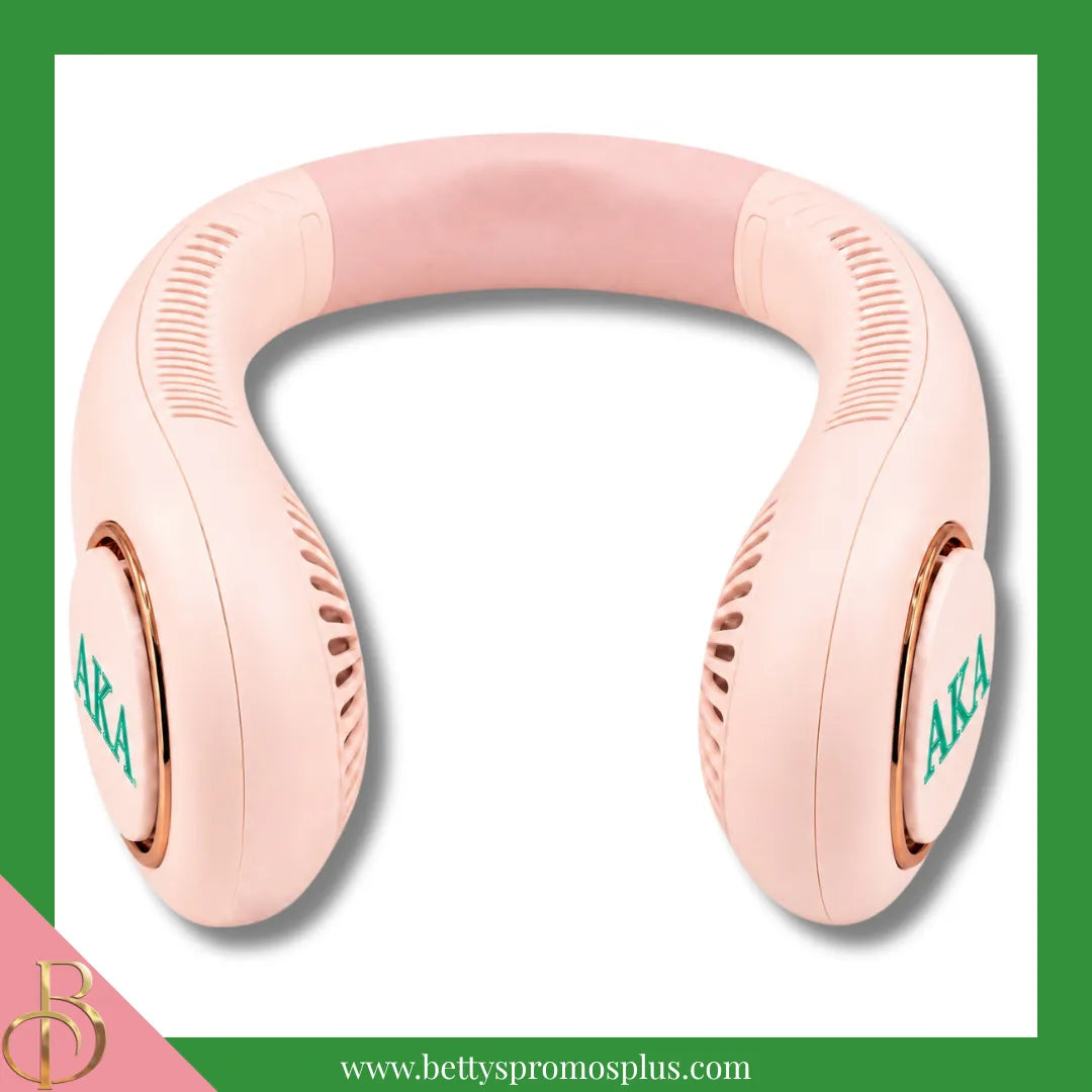Alpha Kappa Alpha AKA Portable Bladeless Rechargeable Hands-Free Neck Fan-Alpha Kappa Alpha Paraphernalia-Alpha Kappa Alpha Fan-Betty's Promos Plus