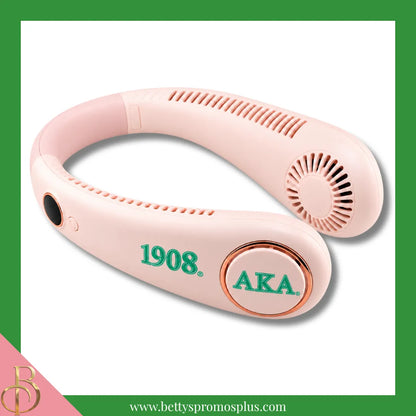 Alpha Kappa Alpha AKA Portable Bladeless Rechargeable Hands-Free Neck Fan-Alpha Kappa Alpha Paraphernalia-Alpha Kappa Alpha Fan-Betty's Promos Plus