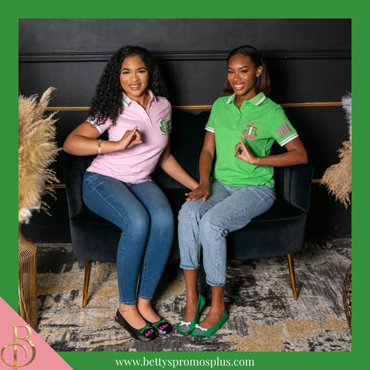 Alpha Kappa Alpha AKA Printed Foldable Ballet Flats with Carrying Case-Alpha Kappa Alpha Paraphernalia-Alpha Kappa Alpha Ballet Flats-Betty's Promos Plus