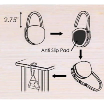 Alpha Kappa Alpha AKA Rhinestone Folding Purse Holder-Alpha Kappa Alpha Paraphernalia-Alpha Kappa Alpha Purse Hanger-Betty's Promos Plus