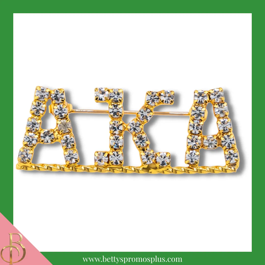 Alpha Kappa Alpha AKA Rhinestone Pin-Alpha Kappa Alpha Paraphernalia-Alpha Kappa Alpha Rhinestone Pin-Betty's Promos Plus