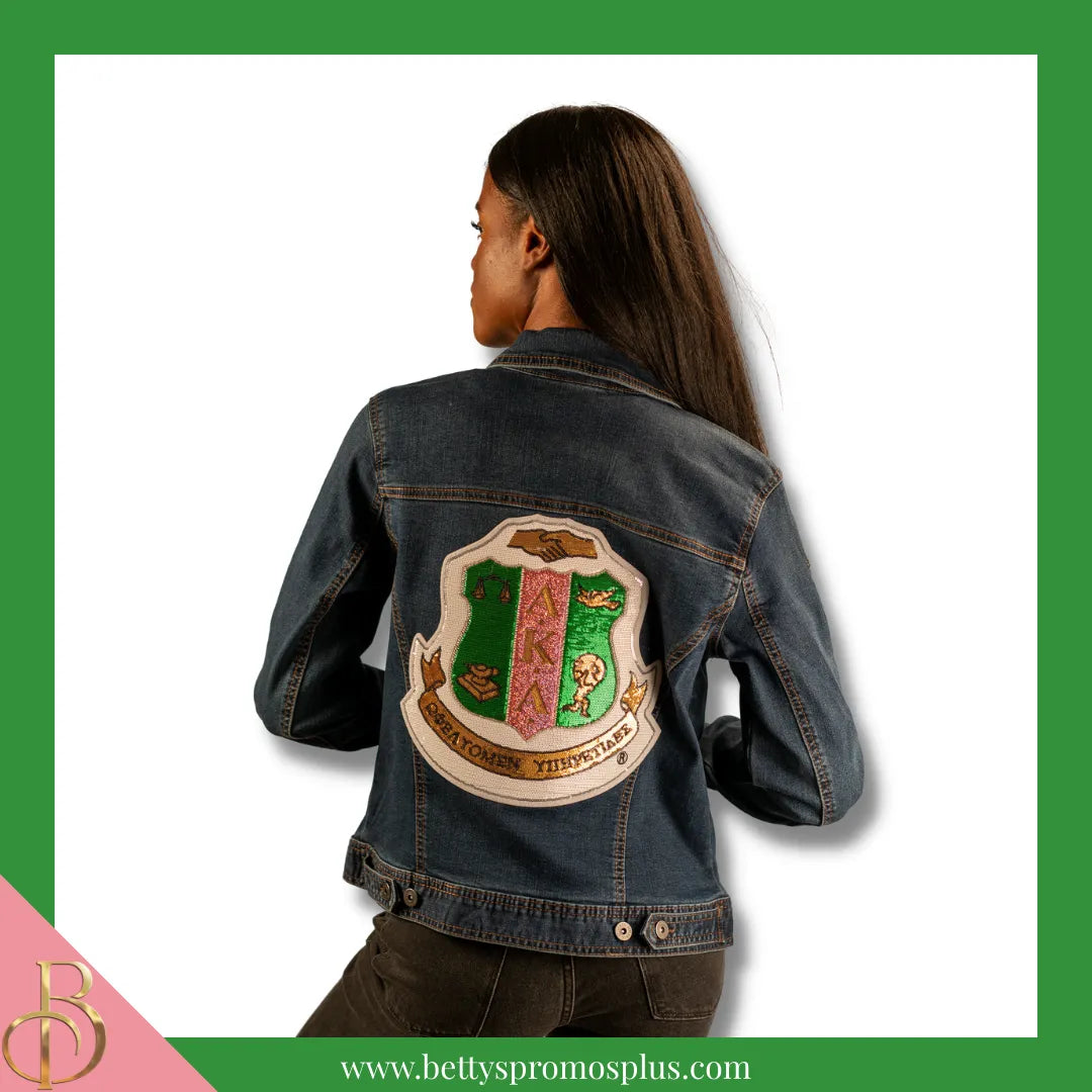 Alpha Kappa Alpha AKA Sequin Embroidery Patch-Alpha Kappa Alpha Paraphernalia-Alpha Kappa Alpha Patch-Betty's Promos Plus