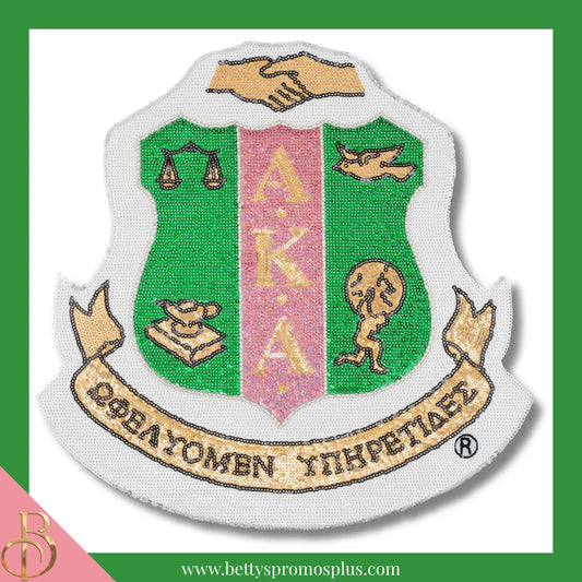 Alpha Kappa Alpha AKA Sequin Embroidery Patch-Sequins-Alpha Kappa Alpha Paraphernalia-Alpha Kappa Alpha Patch-Betty's Promos Plus