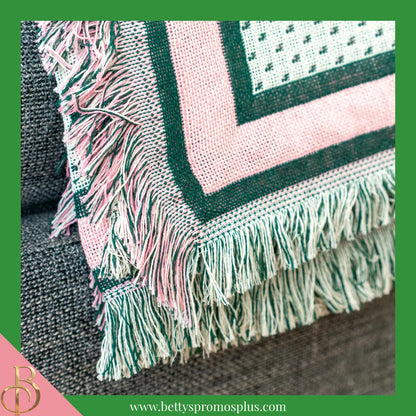 Alpha Kappa Alpha AKA Shield Afghan Throw Blanket-Alpha Kappa Alpha Paraphernalia-Alpha Kappa Alpha Blanket-Betty's Promos Plus
