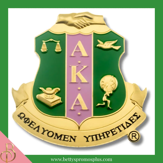 Alpha Kappa Alpha AKA Shield Auto Decal AKA Crest Decal Sticker Car Emblem-Shield-Alpha Kappa Alpha Paraphernalia-Alpha Kappa Alpha Auto Decal-Betty's Promos Plus