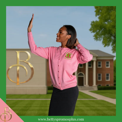 Alpha Kappa Alpha AKA Shield Cardigan Sweater-Alpha Kappa Alpha Paraphernalia-Alpha Kappa Alpha Sweaters-Betty's Promos Plus