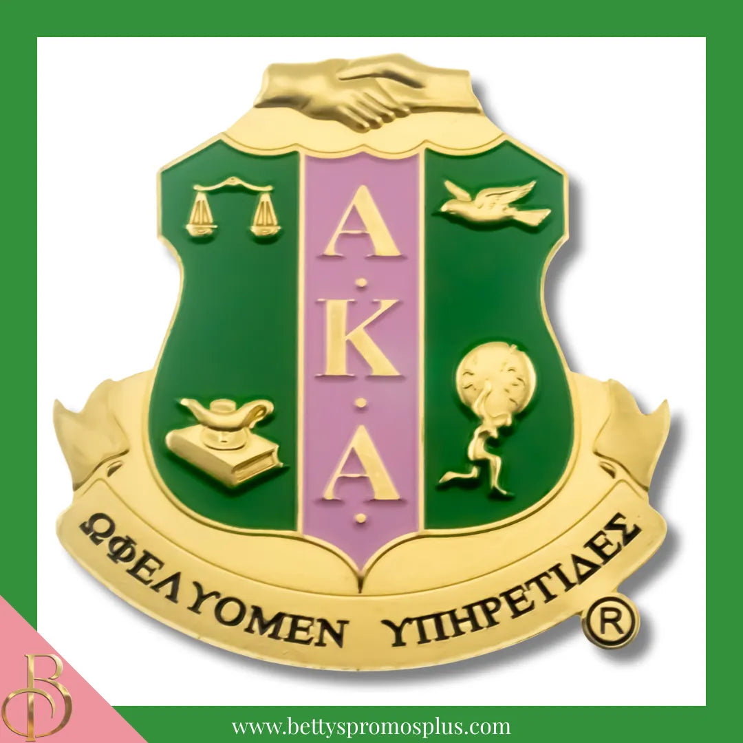 Alpha Kappa Alpha AKA Shield Decal Sticker-Shield-Alpha Kappa Alpha Paraphernalia-Alpha Kappa Alpha Auto Decal-Betty's Promos Plus