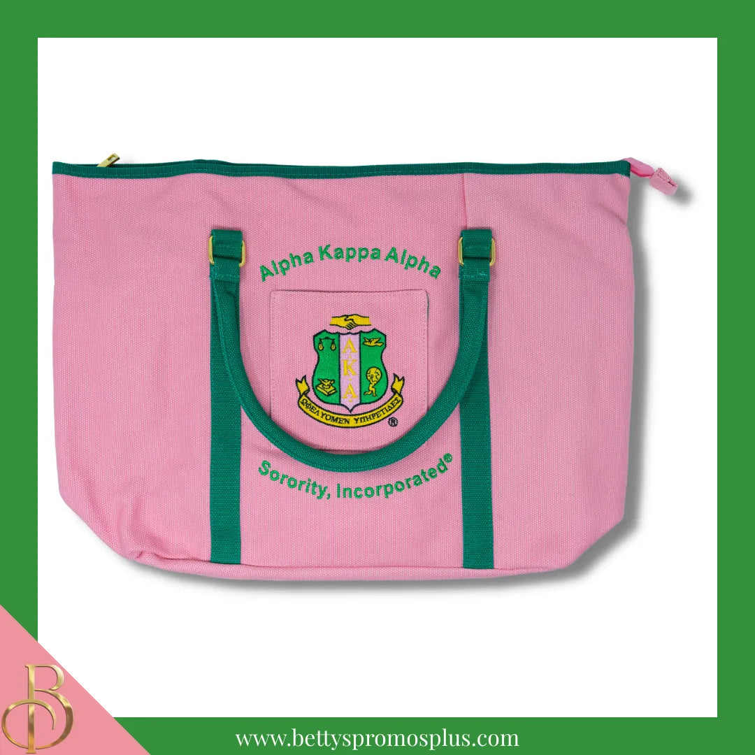 Alpha Kappa Alpha AKA Shield Heavy Duty Canvas Tote Bag-Alpha Kappa Alpha Paraphernalia-Alpha Kappa Alpha Tote Bags-Betty's Promos Plus
