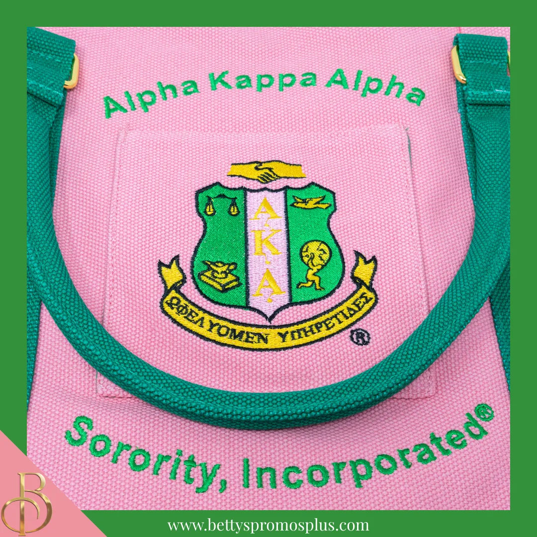 Alpha Kappa Alpha AKA Shield Heavy Duty Canvas Tote Bag-Alpha Kappa Alpha Paraphernalia-Alpha Kappa Alpha Tote Bags-Betty's Promos Plus