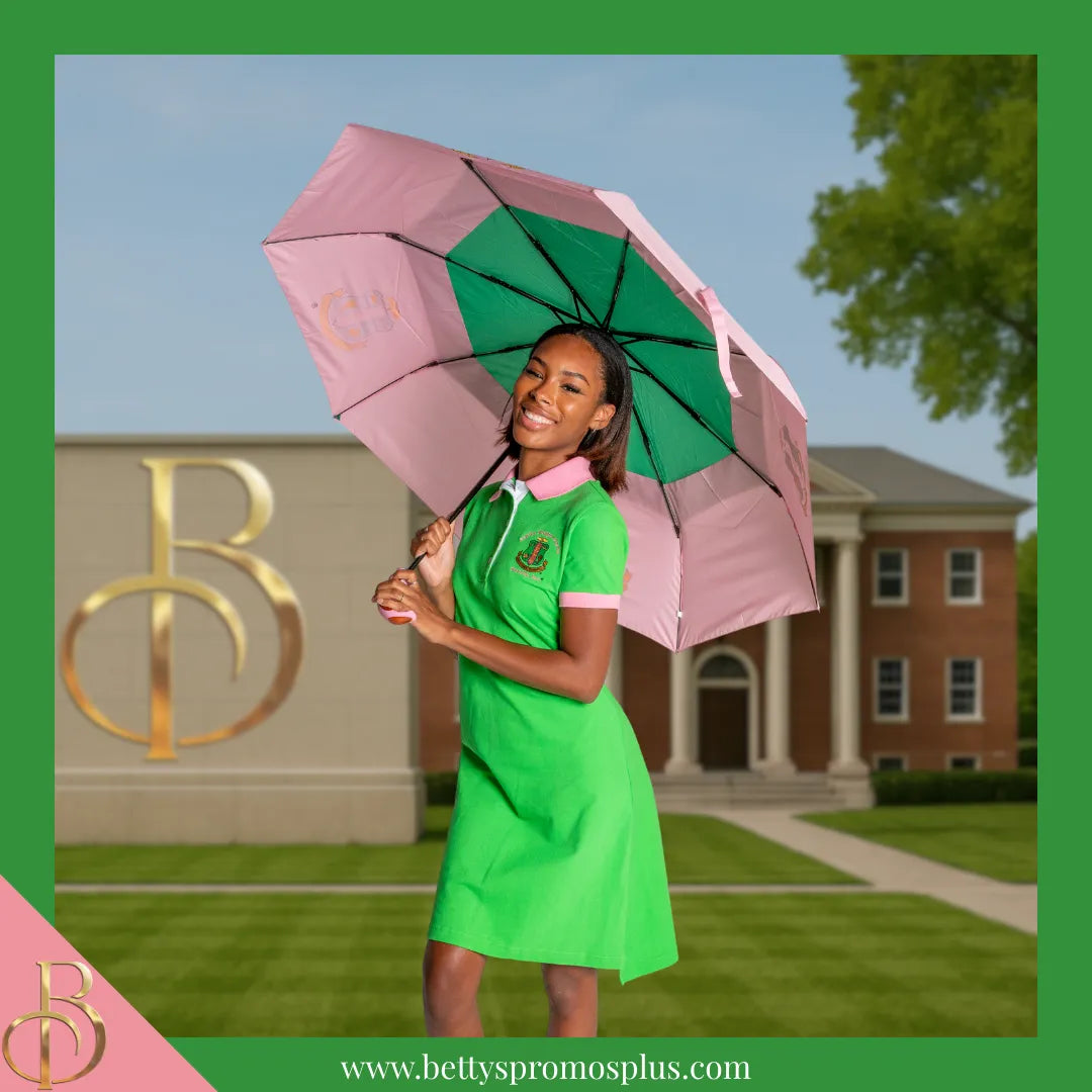Alpha Kappa Alpha AKA Shield Hurricane Umbrella-Alpha Kappa Alpha Paraphernalia-Alpha Kappa Alpha Umbrellas-Betty's Promos Plus