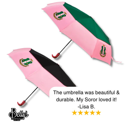 Alpha Kappa Alpha AKA Shield Hurricane Umbrella-Alpha Kappa Alpha Paraphernalia-Alpha Kappa Alpha Umbrellas-Betty's Promos Plus