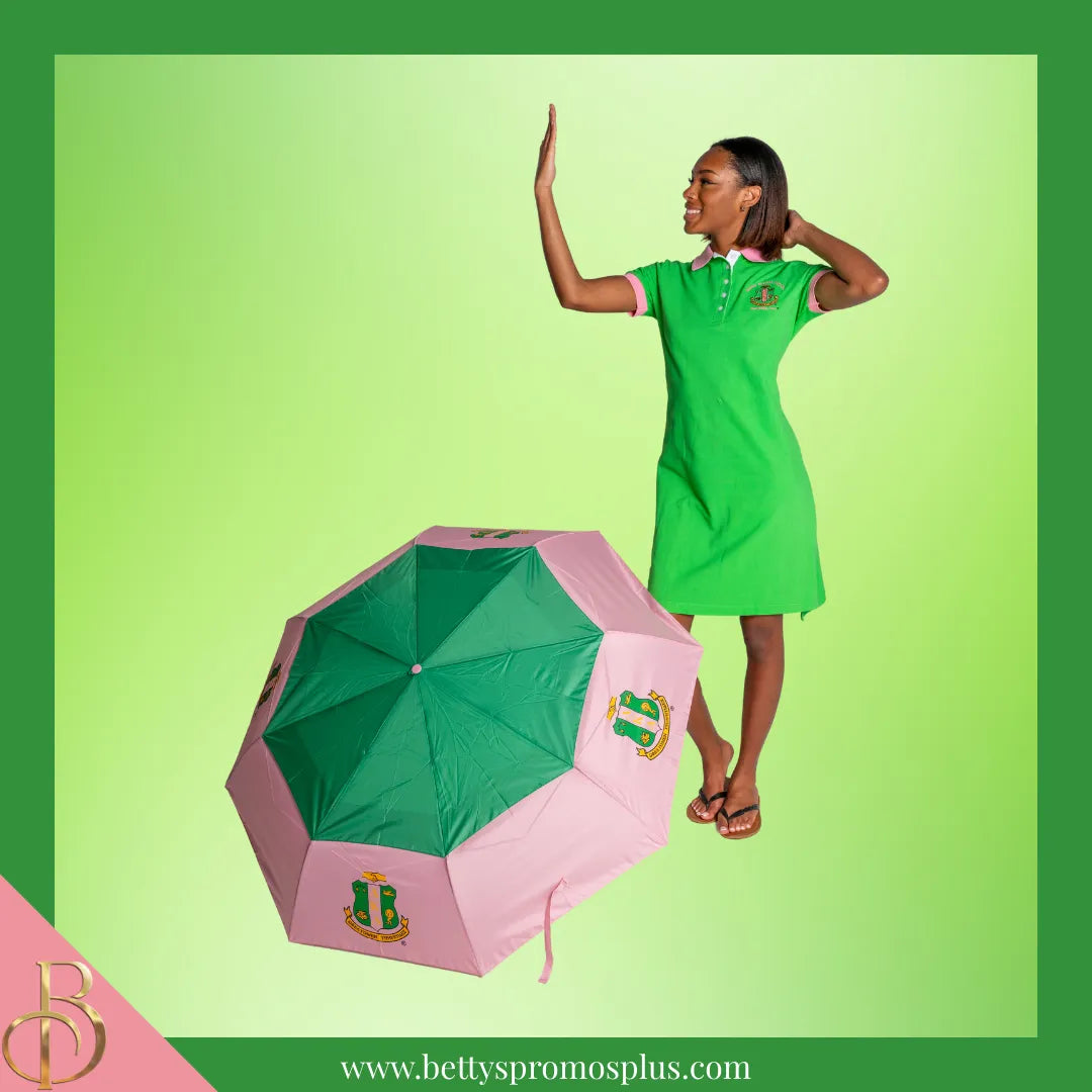 Alpha Kappa Alpha AKA Shield Hurricane Umbrella-Alpha Kappa Alpha Paraphernalia-Alpha Kappa Alpha Umbrellas-Betty's Promos Plus