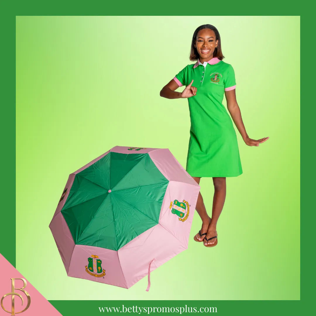 Alpha Kappa Alpha AKA Shield Hurricane Umbrella-Alpha Kappa Alpha Paraphernalia-Alpha Kappa Alpha Umbrellas-Betty's Promos Plus
