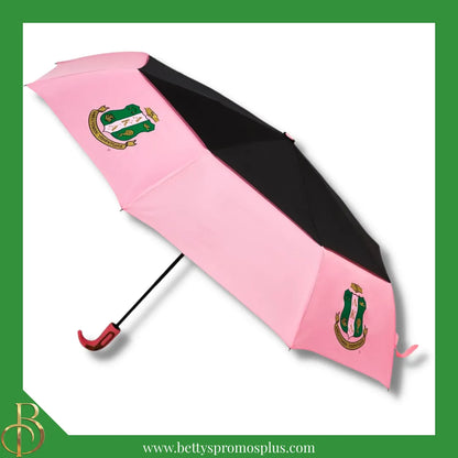 Alpha Kappa Alpha AKA Shield Hurricane Umbrella-Large-Black-Alpha Kappa Alpha Paraphernalia-Alpha Kappa Alpha Umbrellas-Betty's Promos Plus