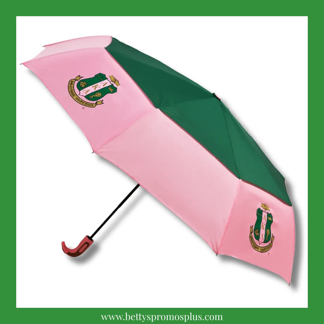 Alpha Kappa Alpha AKA Shield Hurricane Umbrella-Large-Green-Alpha Kappa Alpha Paraphernalia-Alpha Kappa Alpha Umbrellas-Betty's Promos Plus