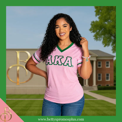 Alpha Kappa Alpha AKA Shield Pearl Bracelet with Pink Stones & Rhinestone Spacers-Alpha Kappa Alpha Paraphernalia-Alpha Kappa Alpha Bracelet-Betty's Promos Plus