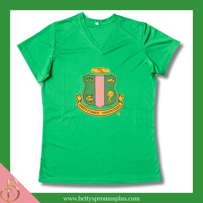 Alpha Kappa Alpha AKA Shield Performance Moisture Wicking Screen Printed Workout T-Shirt-Alpha Kappa Alpha Paraphernalia-Alpha Kappa Alpha T-Shirts-Betty's Promos Plus