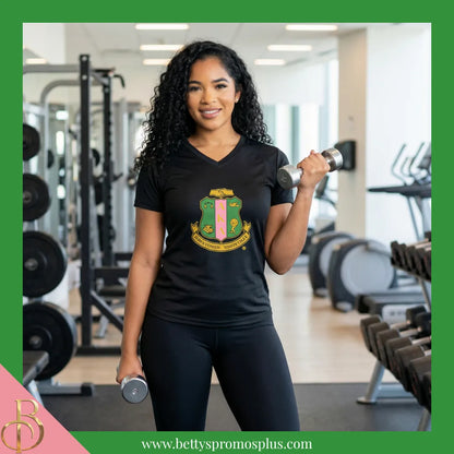 Alpha Kappa Alpha AKA Shield Performance Moisture Wicking Screen Printed Workout T-Shirt-Alpha Kappa Alpha Paraphernalia-Alpha Kappa Alpha T-Shirts-Betty's Promos Plus