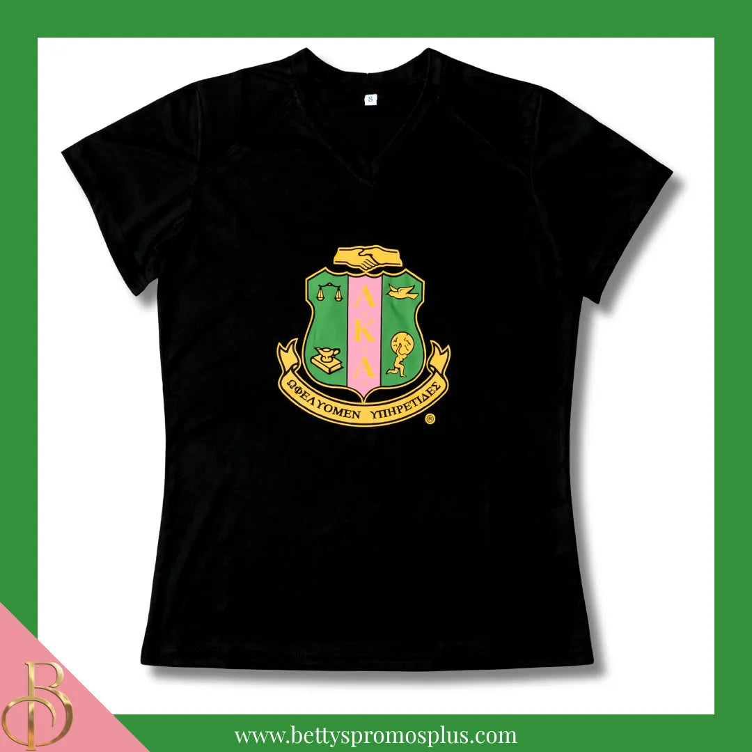 Alpha Kappa Alpha AKA Shield Performance Moisture Wicking Screen Printed Workout T-Shirt-Alpha Kappa Alpha Paraphernalia-Alpha Kappa Alpha T-Shirts-Betty's Promos Plus