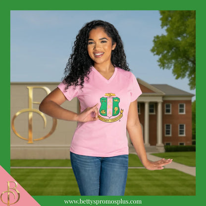Alpha Kappa Alpha AKA Shield Performance Moisture Wicking Screen Printed Workout T-Shirt-Alpha Kappa Alpha Paraphernalia-Alpha Kappa Alpha T-Shirts-Betty's Promos Plus