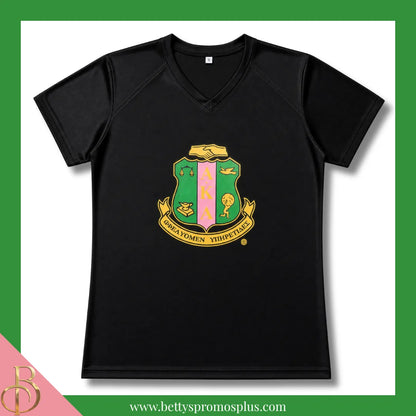 Alpha Kappa Alpha AKA Shield Performance Moisture Wicking Screen Printed Workout T-Shirt-Black-Small-Alpha Kappa Alpha Paraphernalia-Alpha Kappa Alpha T-Shirts-Betty's Promos Plus