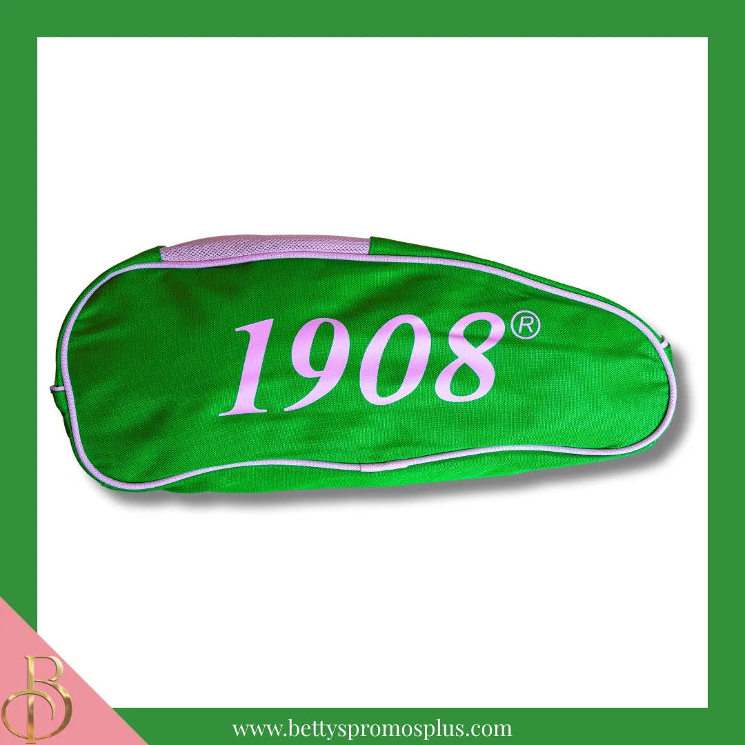 Alpha Kappa Alpha AKA Shield Pink and Green Canvas Shoe Bag with Zippered Mesh-Alpha Kappa Alpha Paraphernalia-Alpha Kappa Alpha Shoe Bags-Betty's Promos Plus