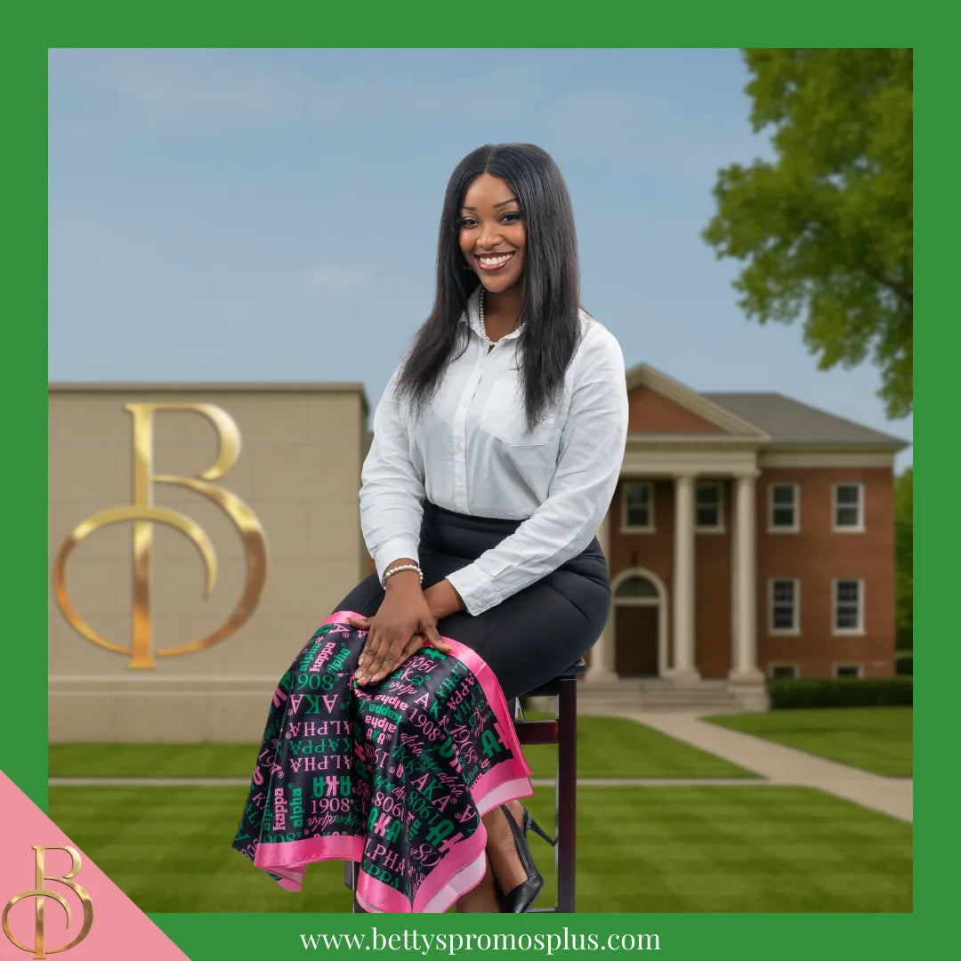 Alpha Kappa Alpha AKA Signature Scarf-Alpha Kappa Alpha Paraphernalia-Alpha Kappa Alpha Scarf-Betty's Promos Plus