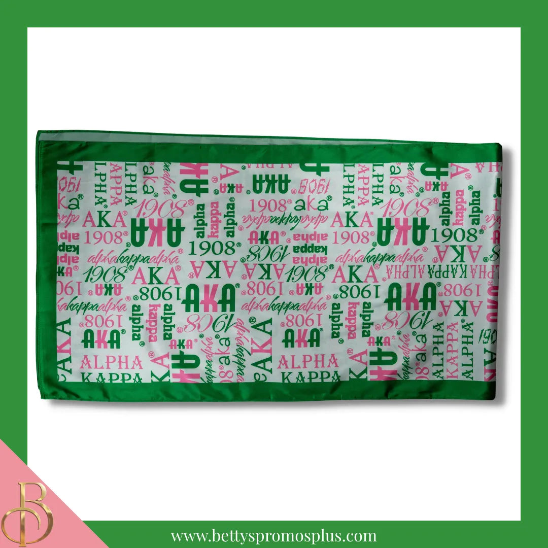 Alpha Kappa Alpha AKA Signature Scarf-Alpha Kappa Alpha Paraphernalia-Alpha Kappa Alpha Scarf-Betty's Promos Plus