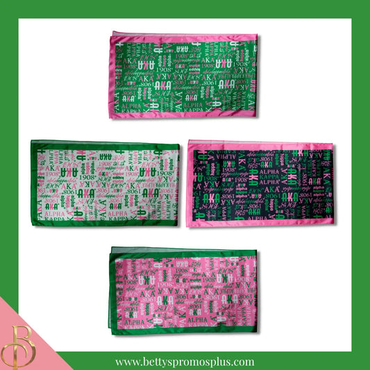 Alpha Kappa Alpha AKA Signature Scarf-Alpha Kappa Alpha Paraphernalia-Alpha Kappa Alpha Scarf-Betty's Promos Plus