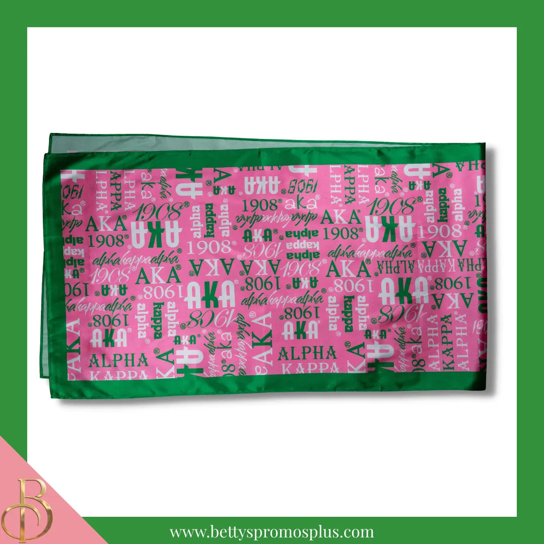 Alpha Kappa Alpha AKA Signature Scarf-Pink-Alpha Kappa Alpha Paraphernalia-Alpha Kappa Alpha Scarf-Betty's Promos Plus
