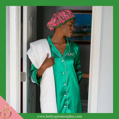 Alpha Kappa Alpha AKA Signature Shower Cap-Alpha Kappa Alpha Paraphernalia-Alpha Kappa Alpha Shower Cap-Betty's Promos Plus