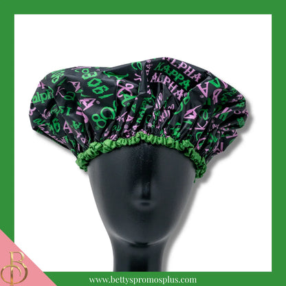 Alpha Kappa Alpha AKA Signature Shower Cap-Alpha Kappa Alpha Paraphernalia-Alpha Kappa Alpha Shower Cap-Betty's Promos Plus