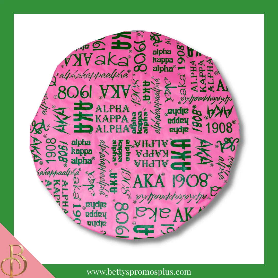 Alpha Kappa Alpha AKA Signature Shower Cap-Alpha Kappa Alpha Paraphernalia-Alpha Kappa Alpha Shower Cap-Betty's Promos Plus