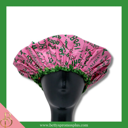Alpha Kappa Alpha AKA Signature Shower Cap-Alpha Kappa Alpha Paraphernalia-Alpha Kappa Alpha Shower Cap-Betty's Promos Plus