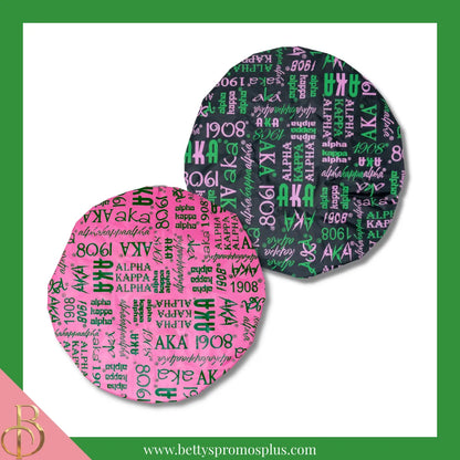 Alpha Kappa Alpha AKA Signature Shower Cap-Alpha Kappa Alpha Paraphernalia-Alpha Kappa Alpha Shower Cap-Betty's Promos Plus