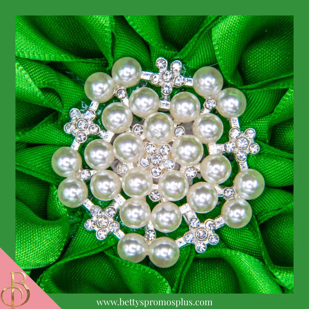 Alpha Kappa Alpha AKA Silk Flower Brooch-Alpha Kappa Alpha Paraphernalia-Alpha Kappa Alpha Lapel Pin-Betty's Promos Plus