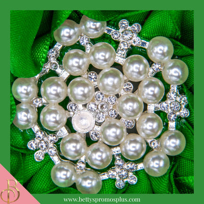 Alpha Kappa Alpha AKA Silk Flower Brooch-Alpha Kappa Alpha Paraphernalia-Alpha Kappa Alpha Lapel Pin-Betty's Promos Plus