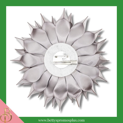 Alpha Kappa Alpha AKA Silk Flower Brooch with Rhinestone AKA Ivy for Golden Soror and Silver Star-Alpha Kappa Alpha Paraphernalia-Alpha Kappa Alpha Lapel Pin-Betty's Promos Plus
